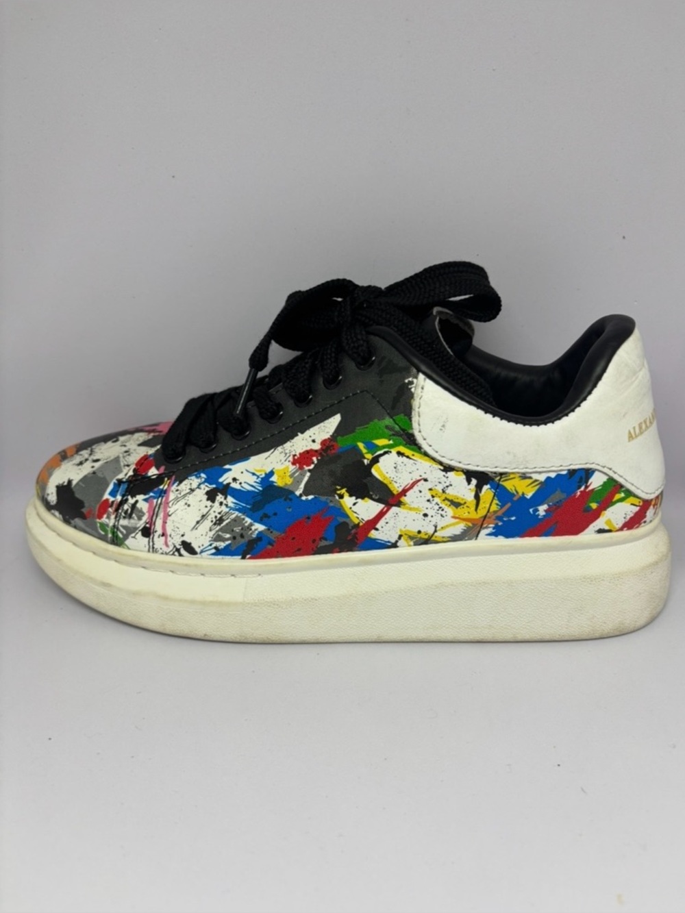Alexander McQueen Oversized Sneakers- Multicolor Paint Splatter-40